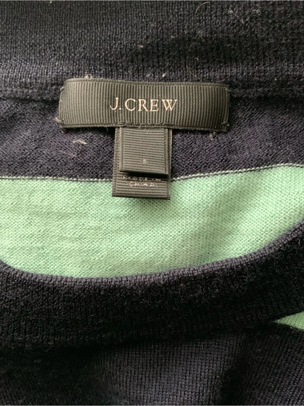 Striped Mint/Teal and Navy Women's Sweater